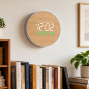 Reloj digital multifuncional con acabado tipo bambú