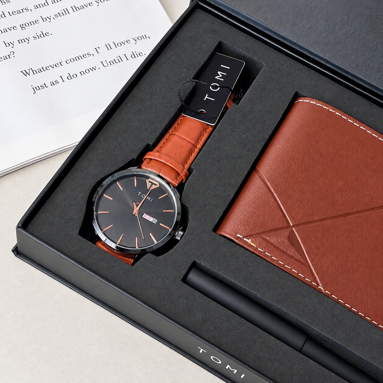 Set de reloj TOMI para hombre con billetera y lapicero - Dressygt