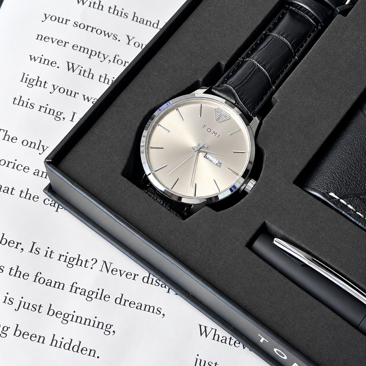 Set de reloj TOMI para hombre con billetera y lapicero - Dressygt