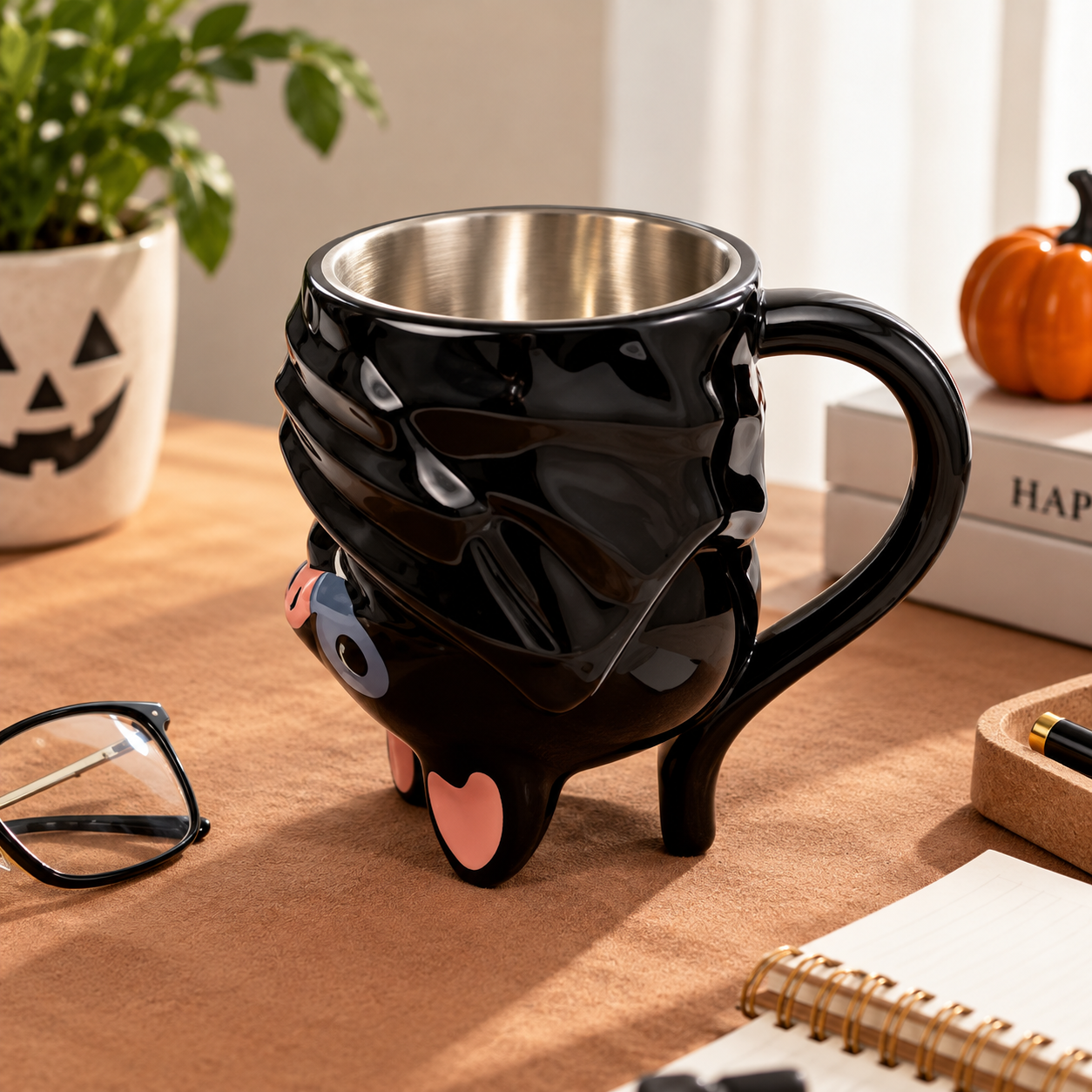 Taza con diseño de murciélago