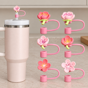 Set de 6 protectores de pajilla con flores