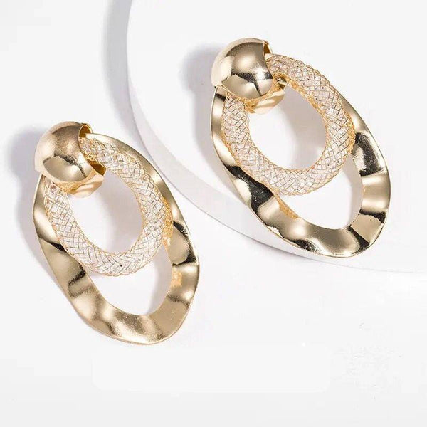 Aretes gold ovalados