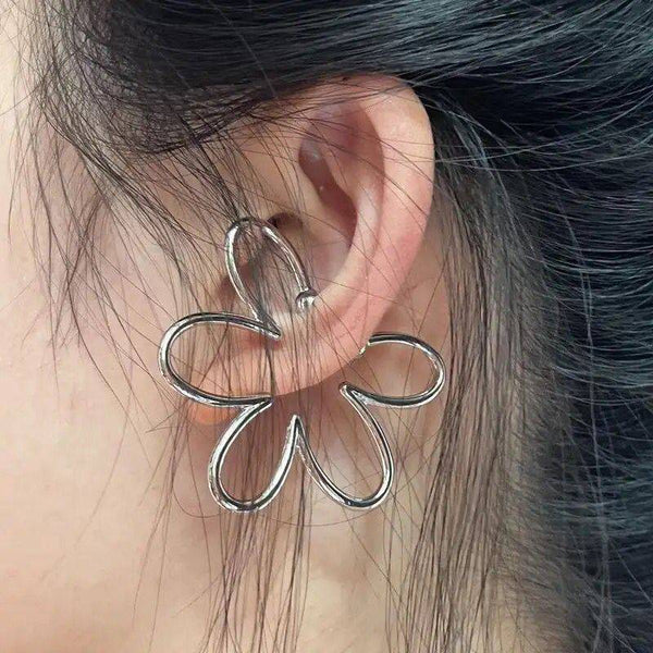Arete de flor a presión