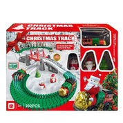 Tren navideño con pista eléctrica