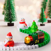 Tren navideño con pista eléctrica
