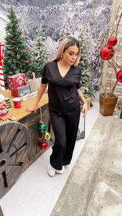 Conjunto de dos piezas con cárdigan manga corta