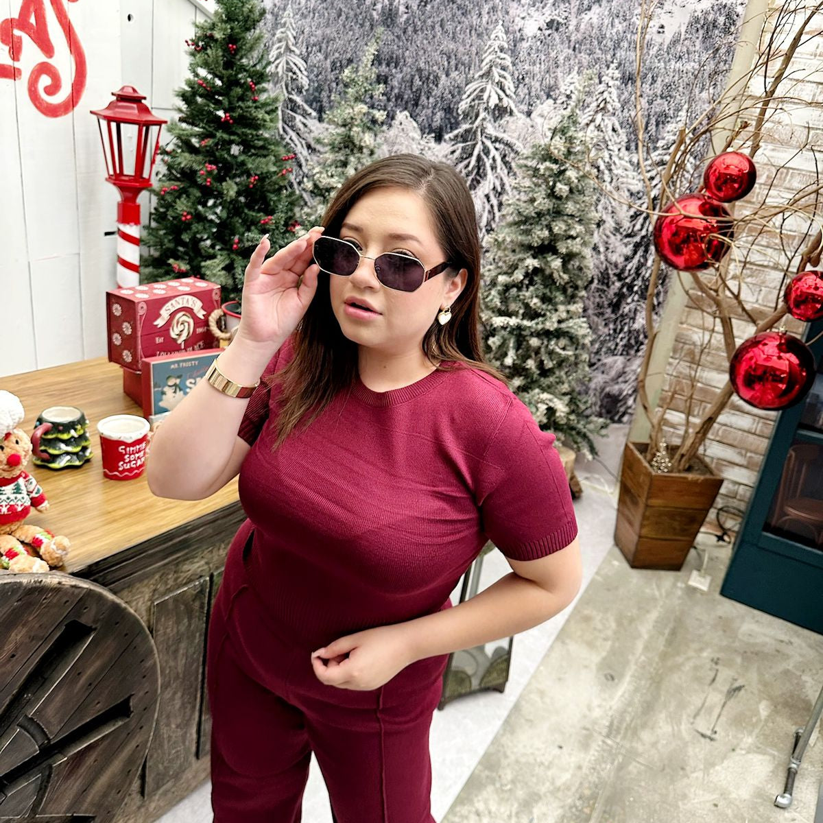 Conjunto de dos piezas manga corta y palazzo