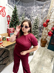 Conjunto de dos piezas manga corta y palazzo