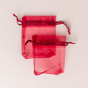 Paquete de bolsas de tela color rojo