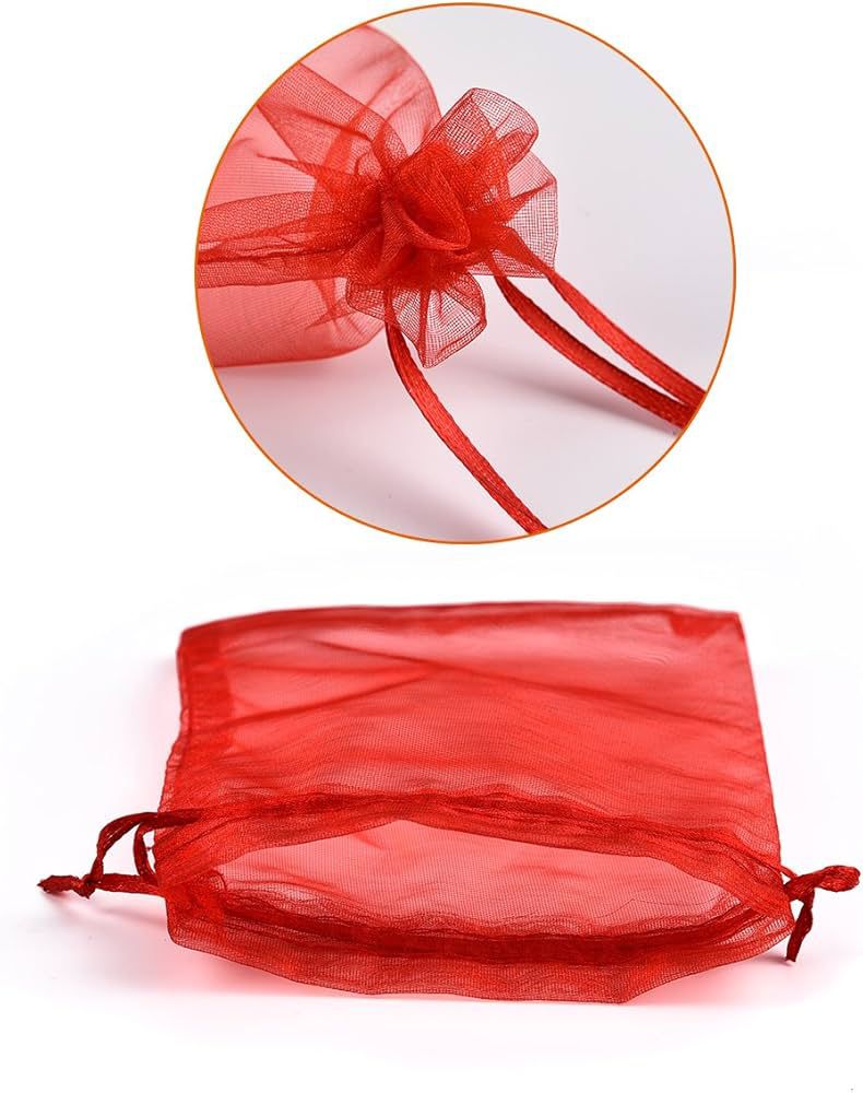 Paquete de bolsas de tela color rojo