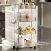 Carrito organizador transparente de 4 niveles