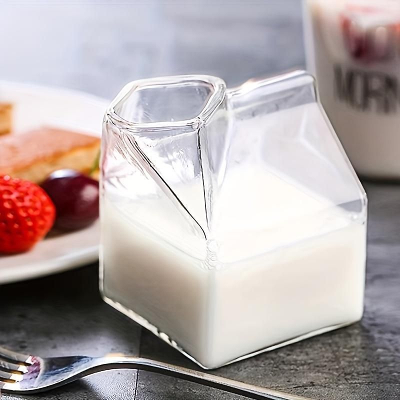 Recipiente de vidrio con forma de caja de leche - Dressygt