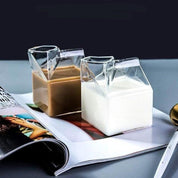 Recipiente de vidrio con forma de caja de leche - Dressygt
