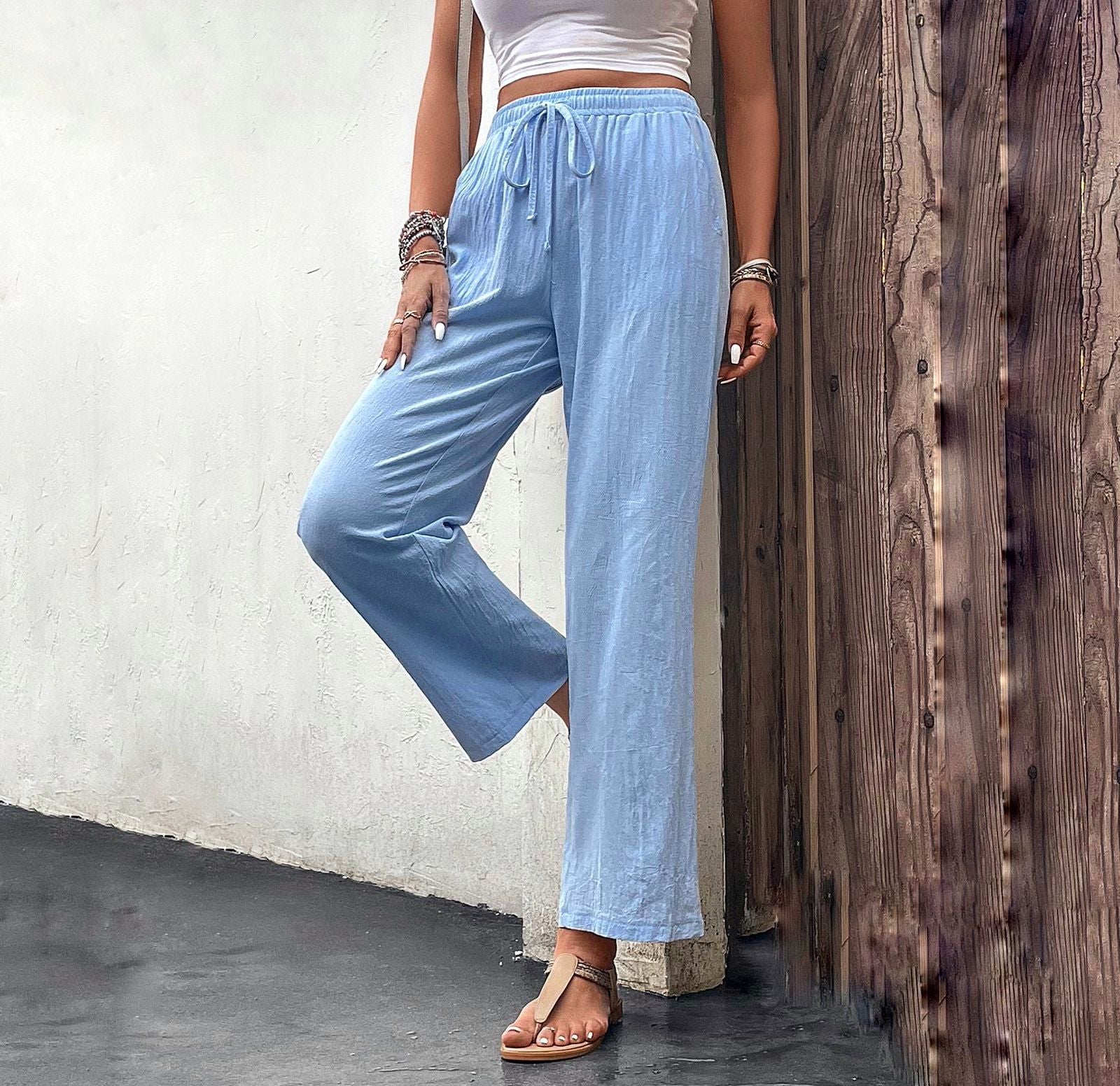 Pantalón casual wide leg
