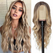 Peluca de cabello largo ondulado