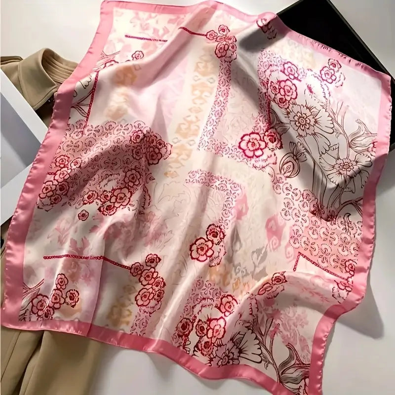 Pañuelo rosado estampado
