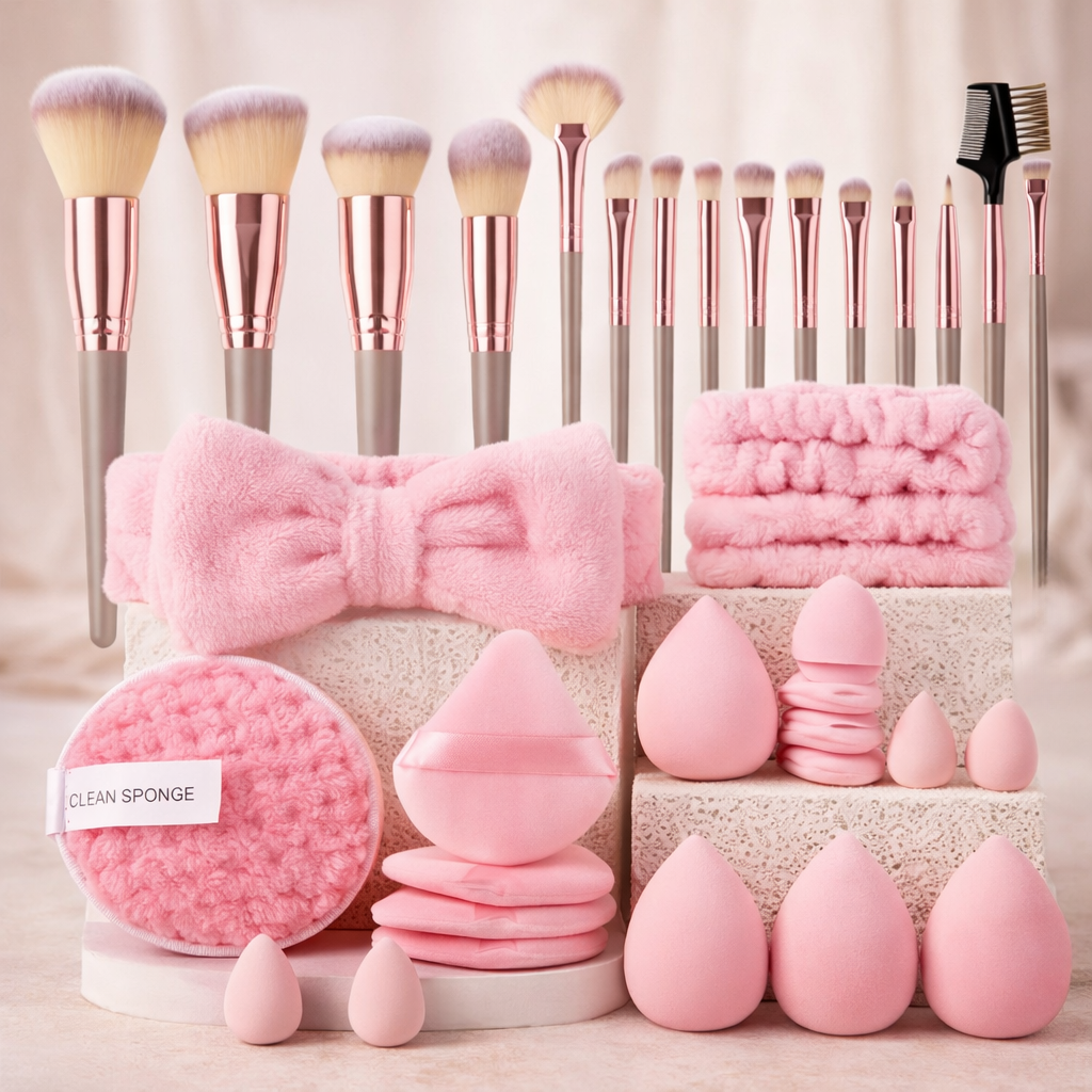 Set completo de brochas de maquillaje con esponjas - Dressygt