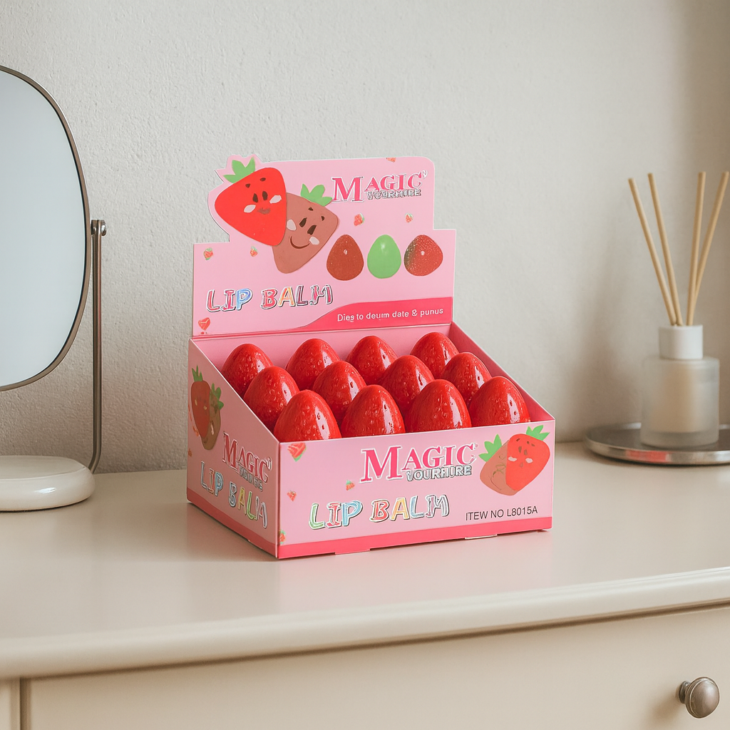 Caja de bálsamos de fresa