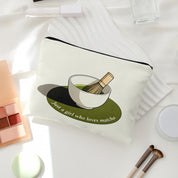 Cosmetiquera estampada de matcha