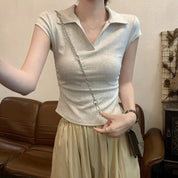 Blusa con cuello semi formal - Dressygt