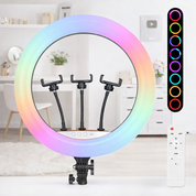 Aro de Luz LED RGB con 3 soportes para celular y trípode