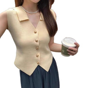 Blusa estilo chaleco con detalles dorados - Dressygt