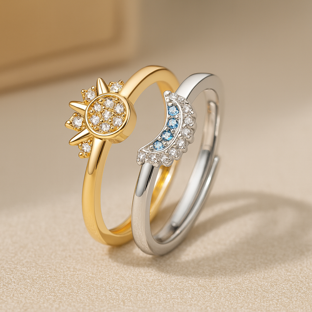 Anillos pareja sol y luna Matching Rings – Dressygt