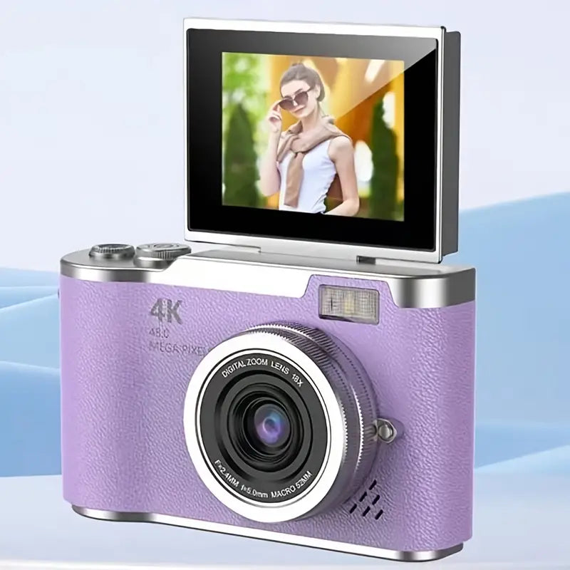Cámara digital 4K con pantalla abatible