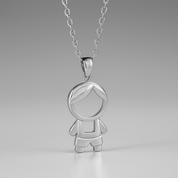 Collar con dije de niño plateado - Dressygt