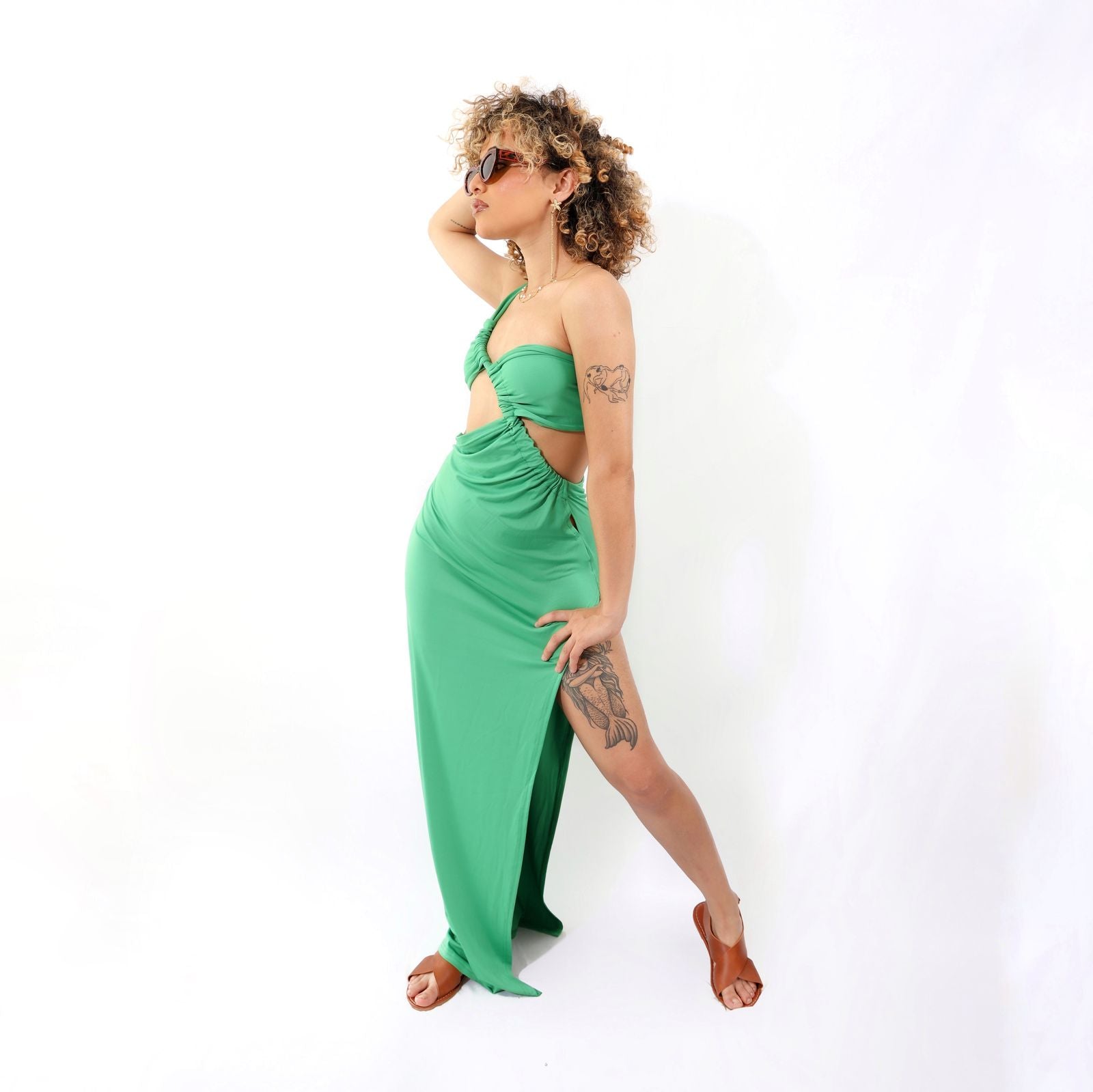 Vestido largo asimétrico