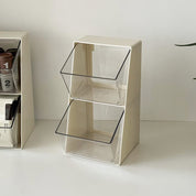 Organizador vertical transparente de 2 compartimentos