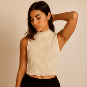 Top semi transparente con cuello alto - Dressygt