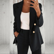Blazer classy con detalles dorados - Dressygt