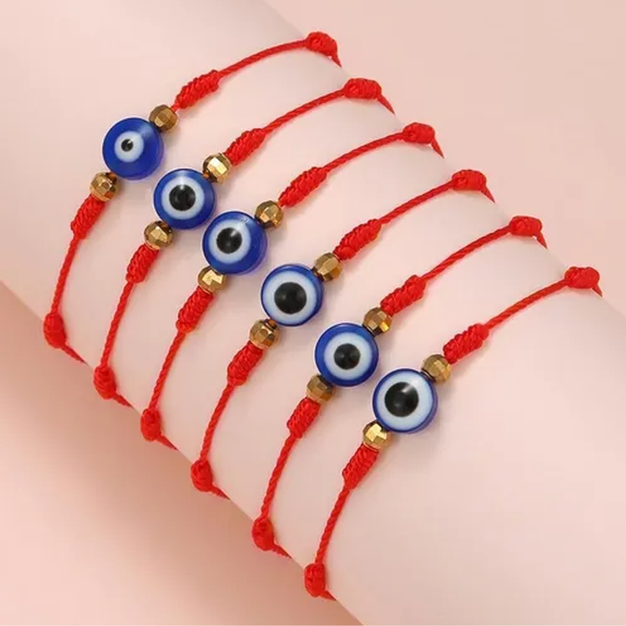 Set de pulseras rojas con ojo turco - Dressygt