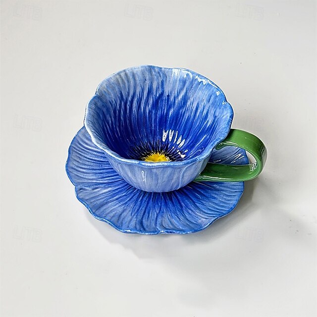 Taza de Cerámica en Forma de Flor
